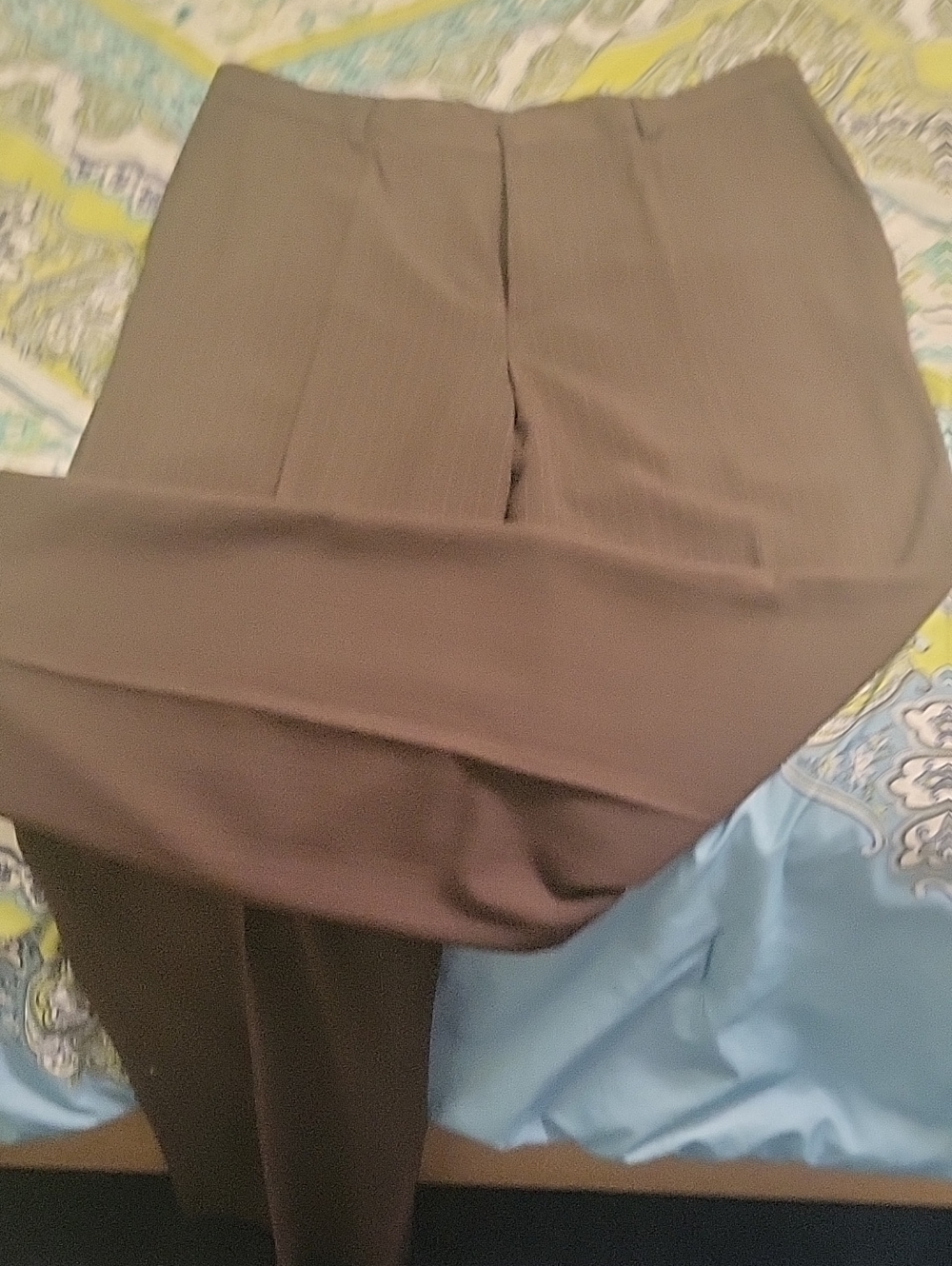 Axcess Men's Chocolate Brown Pinstriped Dress Trousers, Sz. 36/34.